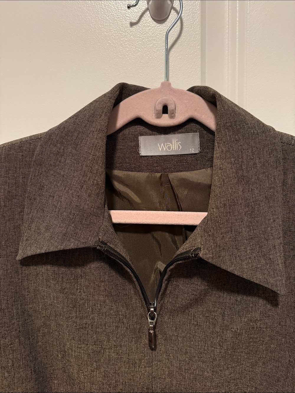 Wallis Women's Taupe Zip-Front Blazer Jacket - Picture 2 of 3